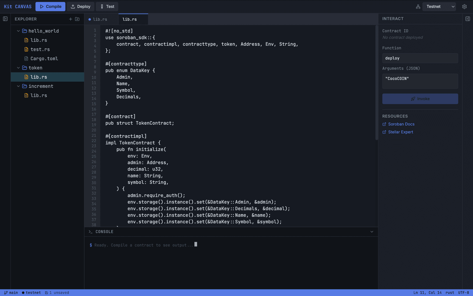 Kit Canvas — Soroban development in the browser